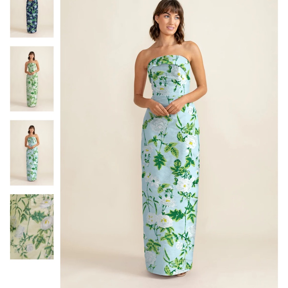 Lula Kate Eva Bodice with Straight Skirt Floor in Camellia Jacquard